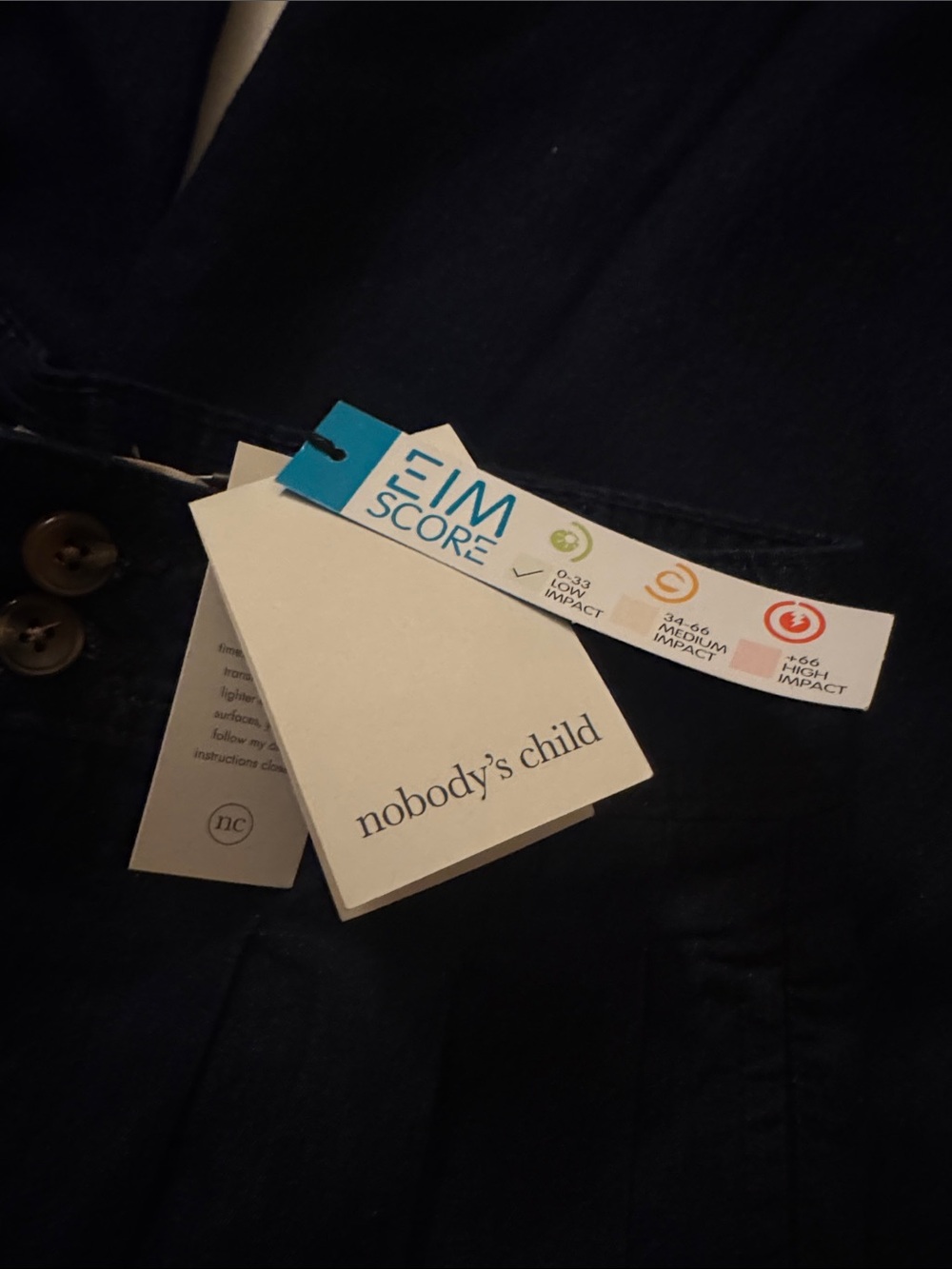 Nobody’s Child Navy Blue Pleated Wide Leg Trousers - Picture 3 of 5